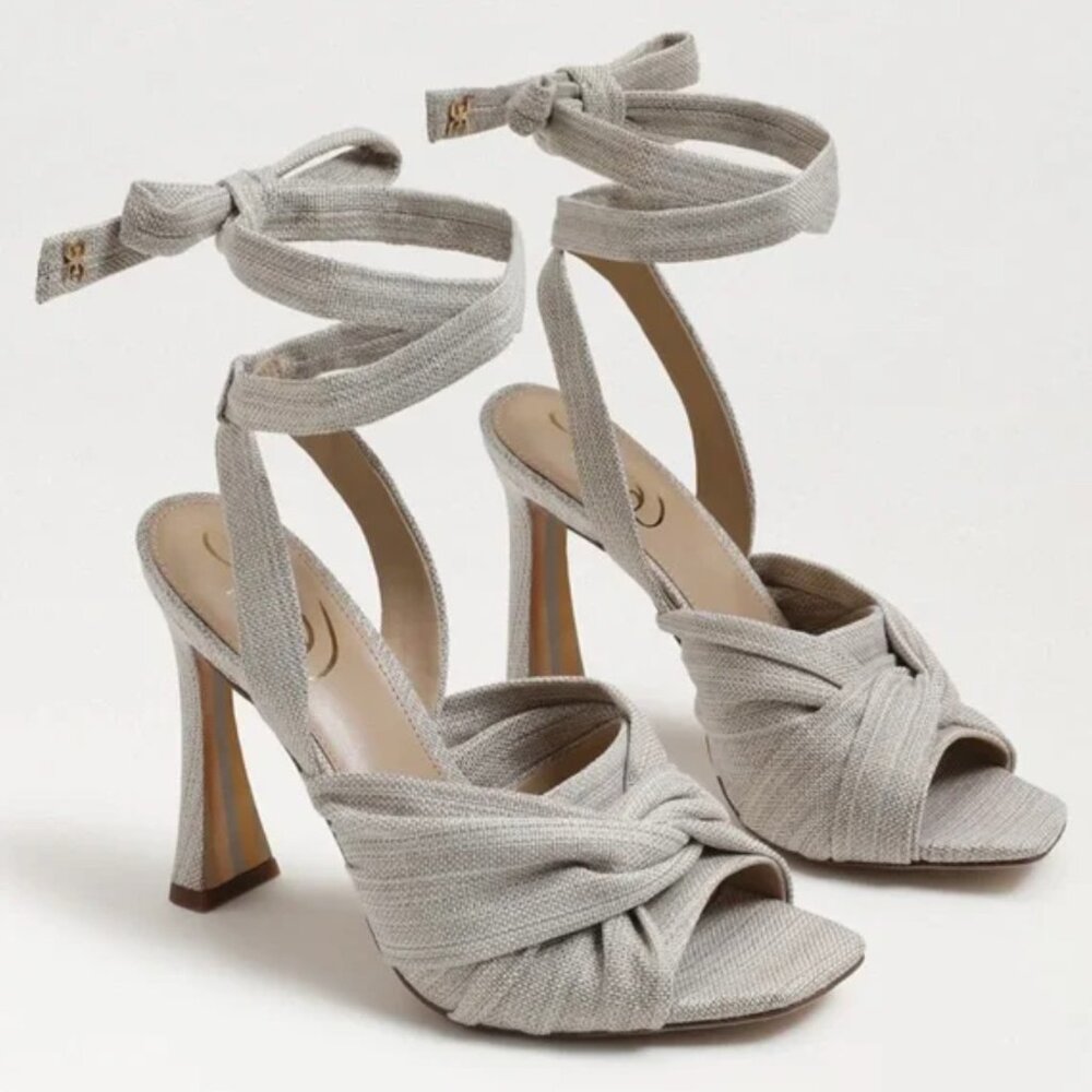 Sam Edelman Lenora Heels Natural Linen Size 8.5